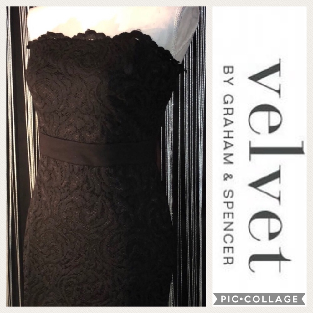 Velvet {Anthropologie} Strapless Lacy Mini Dress